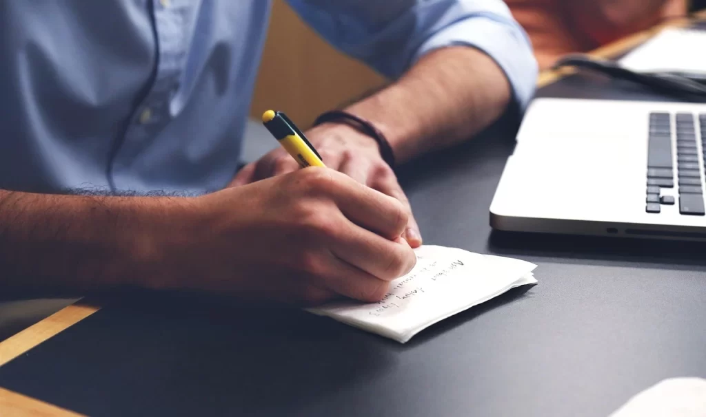 man-writing image