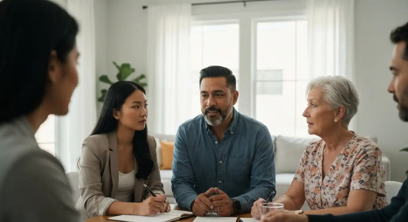 A malaysian family engaging in a professional will writing and wasiat discussion with a cnb amanah estate planner to secure their future.